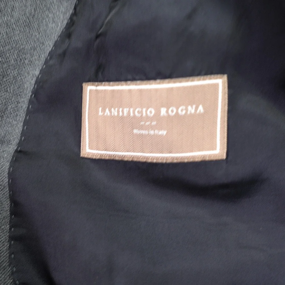 Suitsupply Jacket 46R Gray La Spalla Wool Double Breasted Blazer Lanificio Rogna
